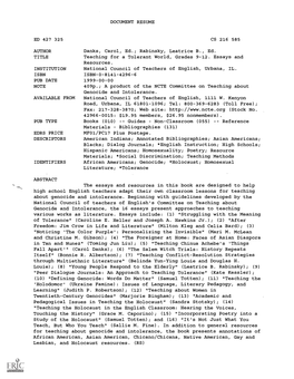 DOCUMENT RESUME Danks, Carol, Ed.; Rabinsky, Leatrice B., Ed