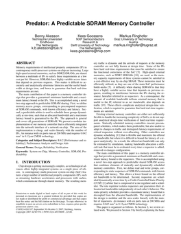 Predator: a Predictable SDRAM Memory Controller