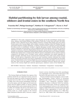 Habitat Partitioning by Fish Larvae Among Coastal, Offshore and Frontal Zones in the Southern North Sea