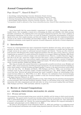 Arxiv:1905.02007V1 [Q-Bio.NC] 6 May 2019