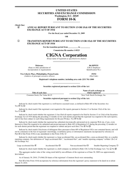 CIGNA Corporation (Exact Name of Registrant As Specified in Its Charter)