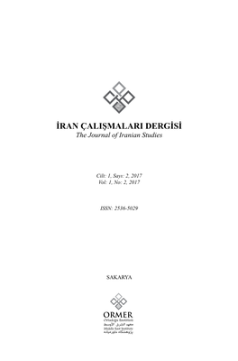 İRAN ÇALIŞMALARI DERGİSİ the Journal of Iranian Studies