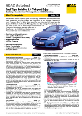 ADAC Autotest Test Und Text: H.D