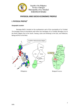 Physical and Socio-Economic Profile