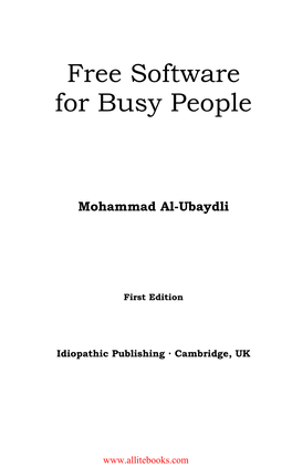 Free Software for Busy People