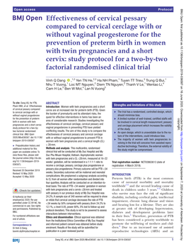 Effectiveness of Cervical Pessary Compared to Cervical Cerclage with Or Without Vaginal Progesterone for the Prevention of Prete