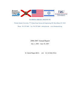 2006-2007 Annual Report July 1, 2006 – June 30, 2007