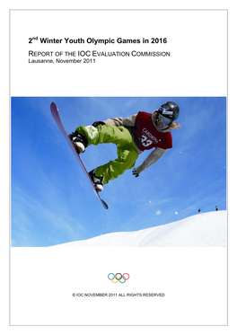 2 Winter Youth Olympic Games in 2016 Page 3 of 13 INTRODUCTION