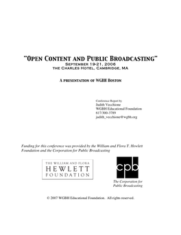 White Paper by the Berkman Center for Internet & Society at Harvard Law School, August, 2006