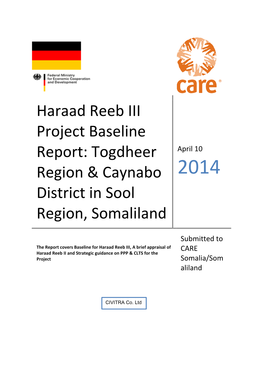 Haraad Reeb III Project Baseline Report: Togdheer Region