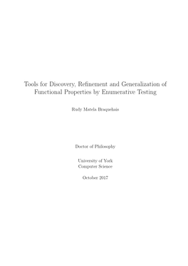 Tools for Discovery, Refinement and Generalization of Functional Properties by Enumerative Testing