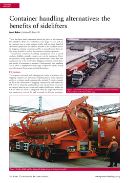 Container Handling Alternatives: the Benefits of Sidelifters Joost Baker, Containerlift, Essex, UK