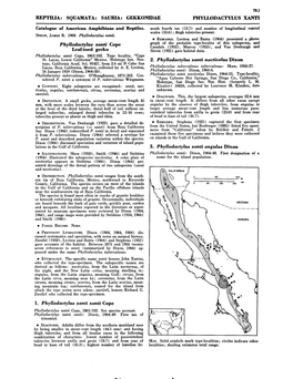 PHYLLODACTYLUS XANTI Catalogue of American Amphibians