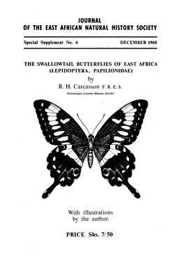 THE SWALLOWTAIL BUTTERFLIES of EAST AFRICA (LEPIDOPTERA, PAPILIONIDAE) by R