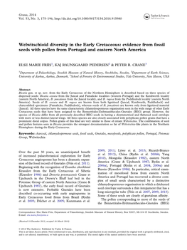 Evidence from Fossil Seeds with Pollen from Portugal and Eastern North America