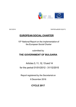 European Social Charter the Government of Bulgaria