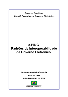 E-PING Padrões De Interoperabilidade De Governo Eletrônico