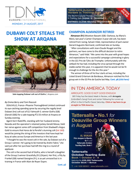 Dubawi Colt Steals the Show at Arqana Cont