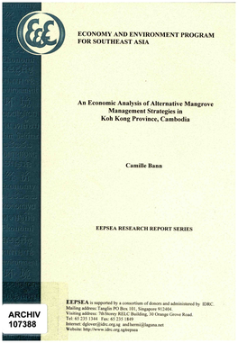 An Economic Analysis of Alternative Mangrove Management Strategies in Koh Kong Province, Cambodia