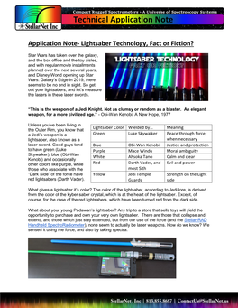 Lightsaber Technology, Fact Or Fiction?