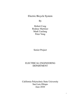 Electric Bicycle System