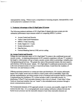 3. Technical Advantages of the GI Digicipher II System