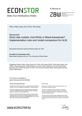 Hull-White Or Black-Karasinski? Implementation Note and Model Comparison for ALM