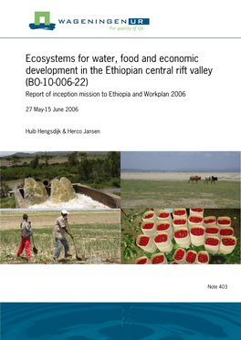 Ecosystems for Water, Food and Economic Development in the Ethiopian Central Rift Valley (BO-10-006-22) Report of Inception Mission to Ethiopia and Workplan 2006