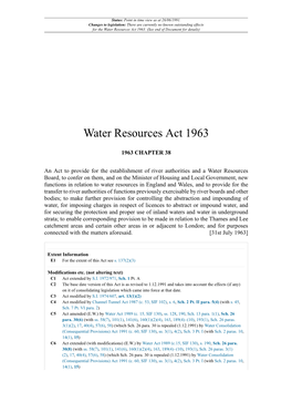 Water Resources Act 1963