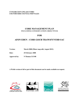 Core Management Plan for Afon Eden