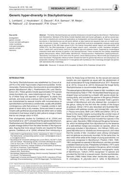 Generic Hyper-Diversity in Stachybotriaceae