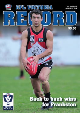 VFL Record 2014 Rnd 16.Indd