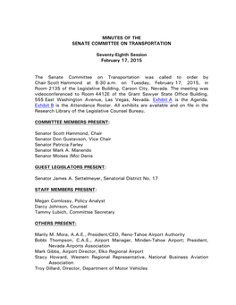 Senate Committee on Transportation-February 17, 2015