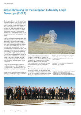 Groundbreaking for the European Extremely Large ­Telescope (E-ELT)