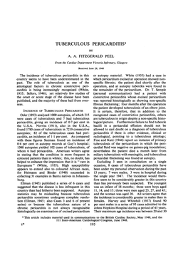 Tuberculous Pericarditis* by A