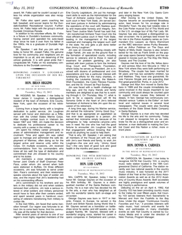 CONGRESSIONAL RECORD— Extensions of Remarks E789 HON