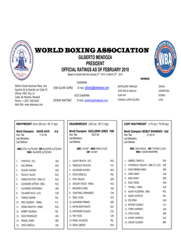 World Boxing Association Gilberto Mendoza