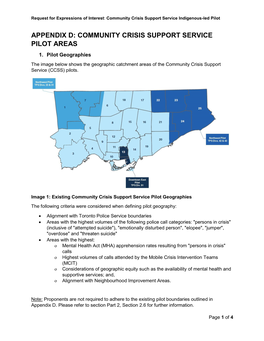 Appendix D: Community Crisis Support Service Pilot Areas 1