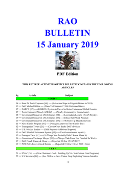 RAO BULLETIN 15 January 2019