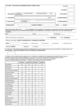 P.1 Este Ano Haverá Eleição Para Presidente Da República. Em Quem