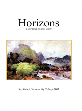 A Journal of Cultural Issues Kapi' Olani Community College 2003