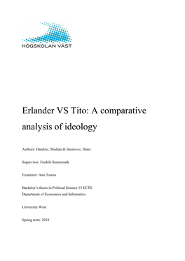 Erlander VS Tito: a Comparative Analysis of Ideology