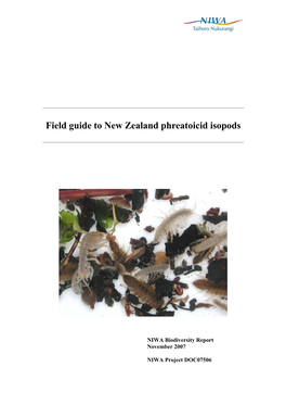 Field Guide to New Zealand Phreatoicid Isopods