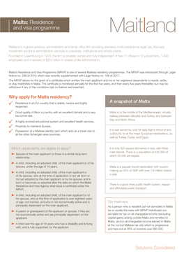 Malta: Residence and Visa Programme