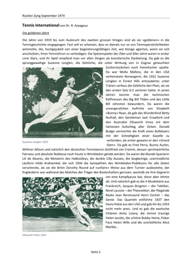 Tennis Internationalvon Dr. R. Arpagaus