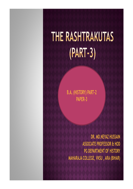 THE RASHTRAKUTAS Part-3