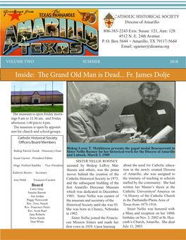 The Grand Old Man Is Dead... Fr. James Dolje