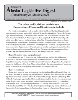 Alaska Legislative Digest - Commentary on Alaska Issues