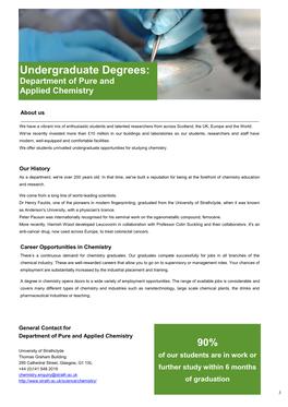 Undergraduate Degrees: Department of Pure and Applied Chemistry