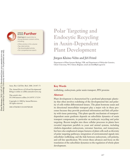 Polar Targeting and Endocytic Recycling in Auxin-Dependent